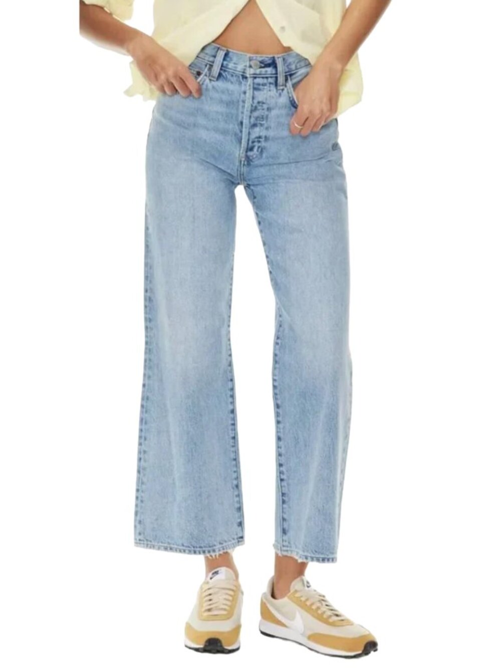Aritzia Denim Forum The Farrah High Rise Wide Leg Jean 28L